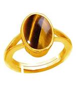 Raviour Lifestyle Tiger Eye 100% Original Gemstone Asthdhatu Ring