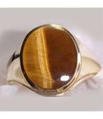 Raviour Lifestyle Tiger Eye 100% Original Gemstone Asthdhatu Ring