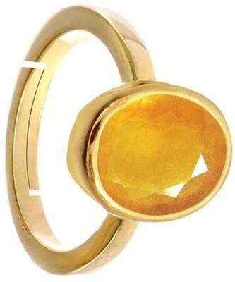 Raviour Lifestyle Yellow Sapphire Pukhraj 100% Original Gemstone Asthdhatu Ring 1