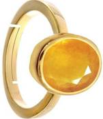 Raviour Lifestyle Yellow Sapphire Pukhraj 100% Original Gemstone Asthdhatu Ring