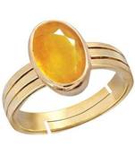 Raviour Lifestyle Yellow Sapphire Pukhraj 100% Original Gemstone Asthdhatu Ring