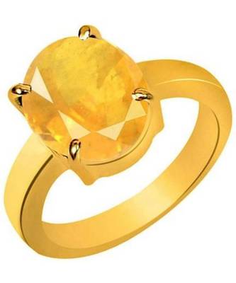 Raviour Lifestyle Yellow Sapphire Pukhraj 100% Original Gemstone Asthdhatu Ring 1