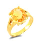 Raviour Lifestyle Yellow Sapphire Pukhraj 100% Original Gemstone Asthdhatu Ring