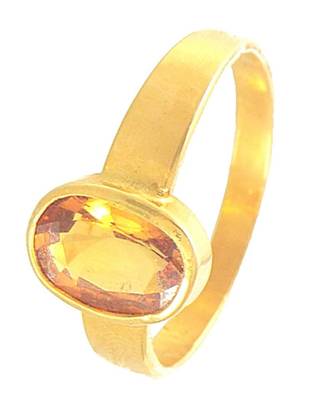 Raviour Lifestyle Yellow Sapphire Pukhraj 100% Original Gemstone Asthdhatu Ring 1