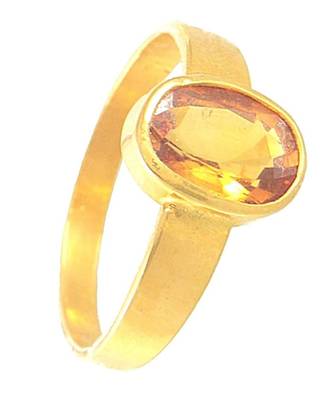 Raviour Lifestyle Yellow Sapphire Pukhraj 100% Original Gemstone Asthdhatu Ring 1