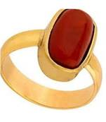 Raviour Lifestyle Red Coral Moonga 100% Original Gemstone Asthdhatu Ring