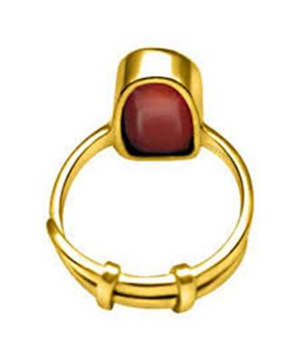 Raviour Lifestyle Red Coral Moonga 100% Original Gemstone Asthdhatu Ring 1