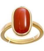 Raviour Lifestyle Red Coral Moonga 100% Original Gemstone Asthdhatu Ring