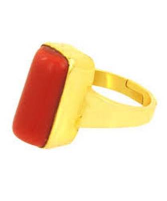 Raviour Lifestyle Red Coral Moonga 100% Original Gemstone Asthdhatu Ring 1