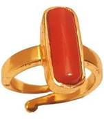 Raviour Lifestyle Red Coral Moonga 100% Original Gemstone Asthdhatu Ring