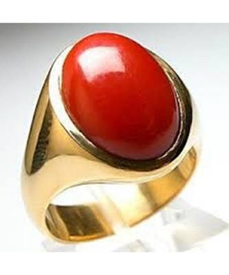 Raviour Lifestyle Red Coral Moonga 100% Original Gemstone Asthdhatu Ring 1