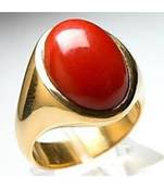 Raviour Lifestyle Red Coral Moonga 100% Original Gemstone Asthdhatu Ring