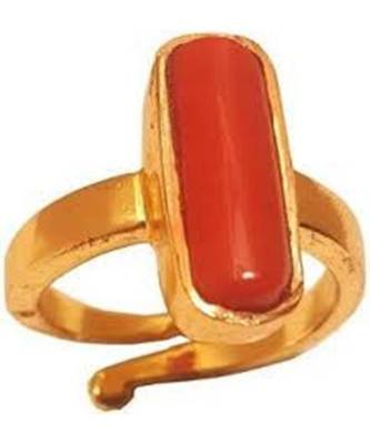 Raviour Lifestyle Red Coral Moonga 100% Original Gemstone Asthdhatu Ring 1