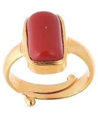 Raviour Lifestyle Red Coral Moonga 100% Original Gemstone Asthdhatu Ring 1