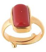 Raviour Lifestyle Red Coral Moonga 100% Original Gemstone Asthdhatu Ring