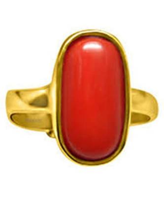 Raviour Lifestyle Red Coral Moonga 100% Original Gemstone Asthdhatu Ring 1