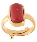 Raviour Lifestyle Red Coral Moonga 100% Original Gemstone Asthdhatu Ring