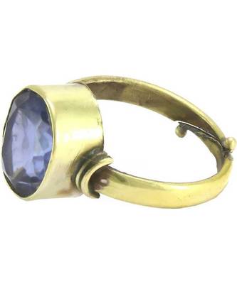 Raviour Lifestyle Blue Sapphire  Neelam 100% Original Gemstone Asthdhatu  Ring 1