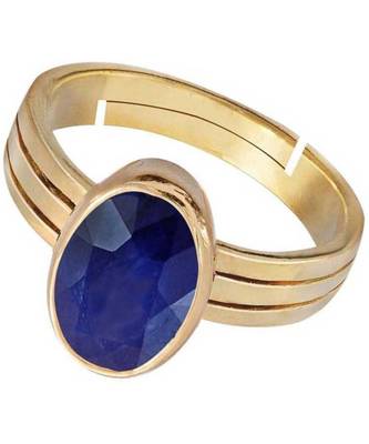Raviour Lifestyle Blue Sapphire  Neelam 100% Original Gemstone Asthdhatu  Ring 1