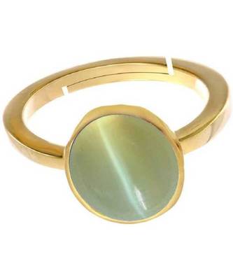 Raviour Lifestyle Green Cat Eye Lahsuniya 100% Original Gemstone Asthdhatu ring 1