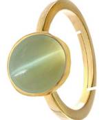 Raviour Lifestyle Green Cat Eye Lahsuniya 100% Original Gemstone Asthdhatu ring