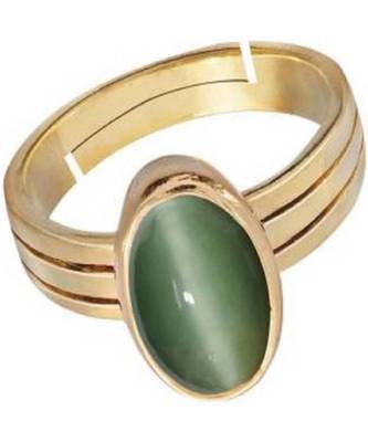 Raviour Lifestyle Green Cat Eye Lahsuniya 100% Original Gemstone Asthdhatu ring 1