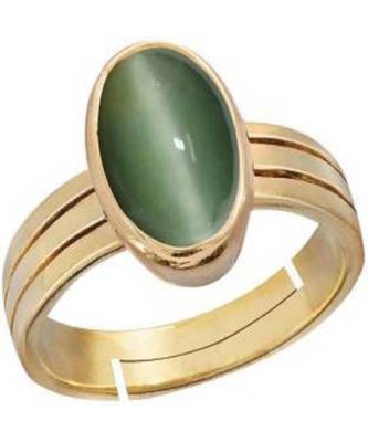 Raviour Lifestyle Green Cat Eye Lahsuniya 100% Original Gemstone Asthdhatu ring 1