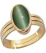 Raviour Lifestyle Green Cat Eye Lahsuniya 100% Original Gemstone Asthdhatu ring