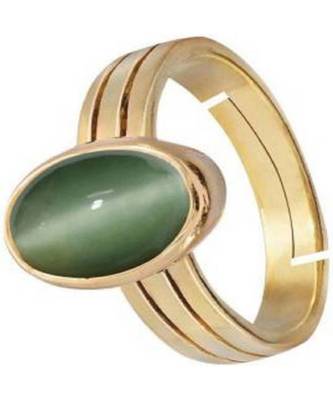 Raviour Lifestyle Green Cat Eye Lahsuniya 100% Original Gemstone Asthdhatu ring 1