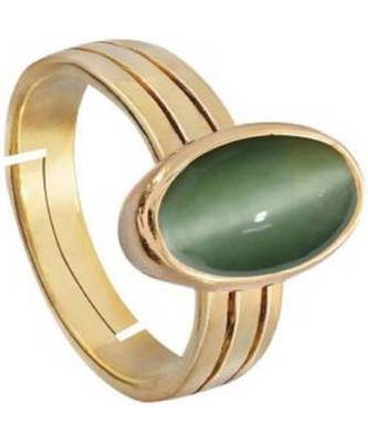Raviour Lifestyle Green Cat Eye Lahsuniya 100% Original Gemstone Asthdhatu ring 1