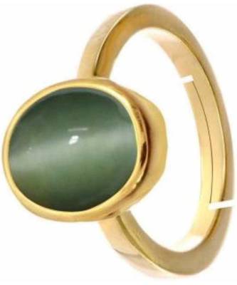 Raviour Lifestyle Green Cat Eye Lahsuniya 100% Original Gemstone Asthdhatu ring 1