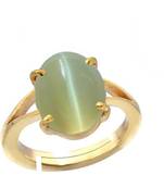 Raviour Lifestyle Green Cat Eye Lahsuniya 100% Original Gemstone Asthdhatu ring
