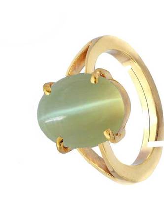 Raviour Lifestyle Green Cat Eye Lahsuniya 100% Original Gemstone Asthdhatu ring 1