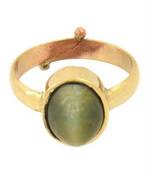 Raviour Lifestyle Green Cat Eye Lahsuniya 100% Original Gemstone Asthdhatu ring