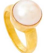Raviour Lifestyle Pearl (Moti) 5.00 Ratti White Pearl 100% Original Gemstone Ashtadhatu Rashi Ratna Ring 