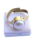 Raviour Lifestyle Pearl (Moti) 5.15 Ratti White Pearl 100% Original Gemstone Ashtadhatu Rashi Ratna Ring 
