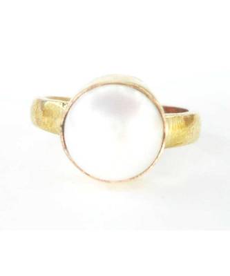 Raviour Lifestyle Pearl (Moti) 6.15 Ratti White Pearl 100% Original Gemstone Ashtadhatu Rashi Ratna Ring  1