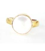 Raviour Lifestyle Pearl (Moti) 6.15 Ratti White Pearl 100% Original Gemstone Ashtadhatu Rashi Ratna Ring 