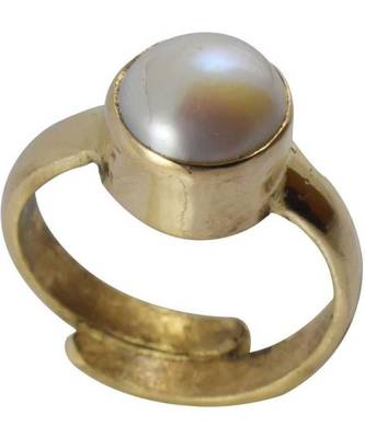 Raviour Lifestyle Pearl (Moti) 6.30 Ratti White Pearl 100% Original Gemstone Ashtadhatu Rashi Ratna Ring  1