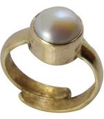 Raviour Lifestyle Pearl (Moti) 6.30 Ratti White Pearl 100% Original Gemstone Ashtadhatu Rashi Ratna Ring 