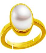 Raviour Lifestyle Pearl (Moti) 7.15 Ratti White Pearl 100% Original Gemstone Ashtadhatu Rashi Ratna Ring 