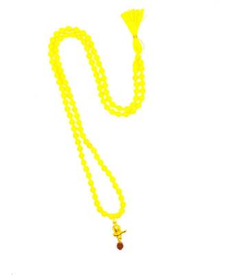 Lord Shiva Mahakal Shivling Rudraksha Pendant With Yellow Hakik Agate 108 beads Mala For Health And Peace 1