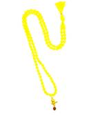 Lord Shiva Mahakal Shivling Rudraksha Pendant With Yellow Hakik Agate 108 beads Mala For Health And Peace
