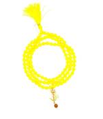 Om Shiv Mahakal Trishul With Rudraksha Pendant With Yellow Hakik Agate 108 beads Mala For 