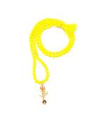 Om Shiv Mahakal Trishul With Rudraksha Pendant With Yellow Hakik Agate 108 beads Mala For 
