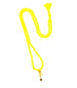 Om Shiv Mahakal Trishul With Rudraksha Pendant With Yellow Hakik Agate 108 beads Mala For 