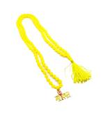 Raviour Lifestyle Lord Shiv Mahakal Bholenath Trishul Pendant With Yellow Hakik Agate 108 beads Mala properly energized