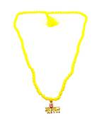 Raviour Lifestyle Lord Shiv Mahakal Bholenath Trishul Pendant With Yellow Hakik Agate 108 beads Mala properly energized