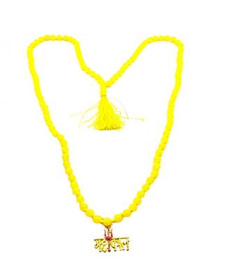 Raviour Lifestyle Lord Shiv Mahakal Bholenath Trishul Pendant With Yellow Hakik Agate 108 beads Mala properly energized 1
