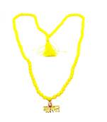 Raviour Lifestyle Lord Shiv Mahakal Bholenath Trishul Pendant With Yellow Hakik Agate 108 beads Mala properly energized